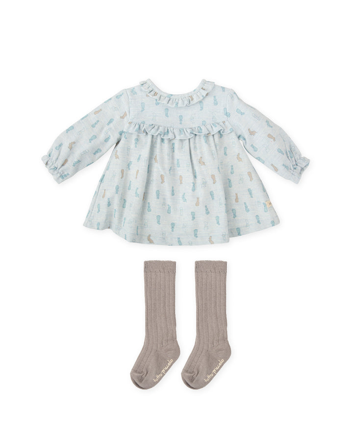 VESTIDO PORCELANA CON CALCETINES