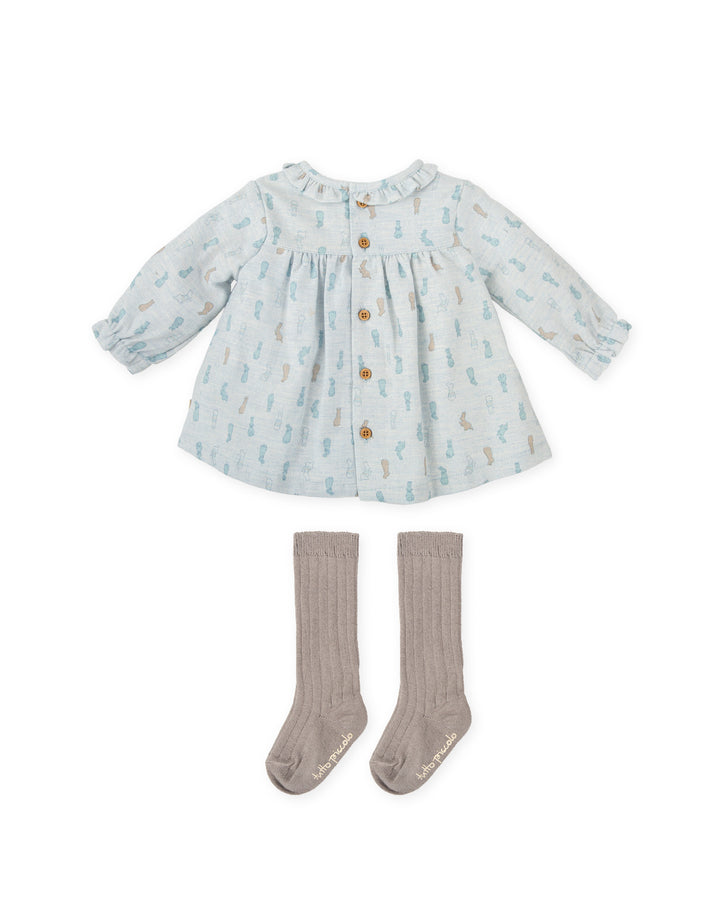 VESTIDO PORCELANA CON CALCETINES