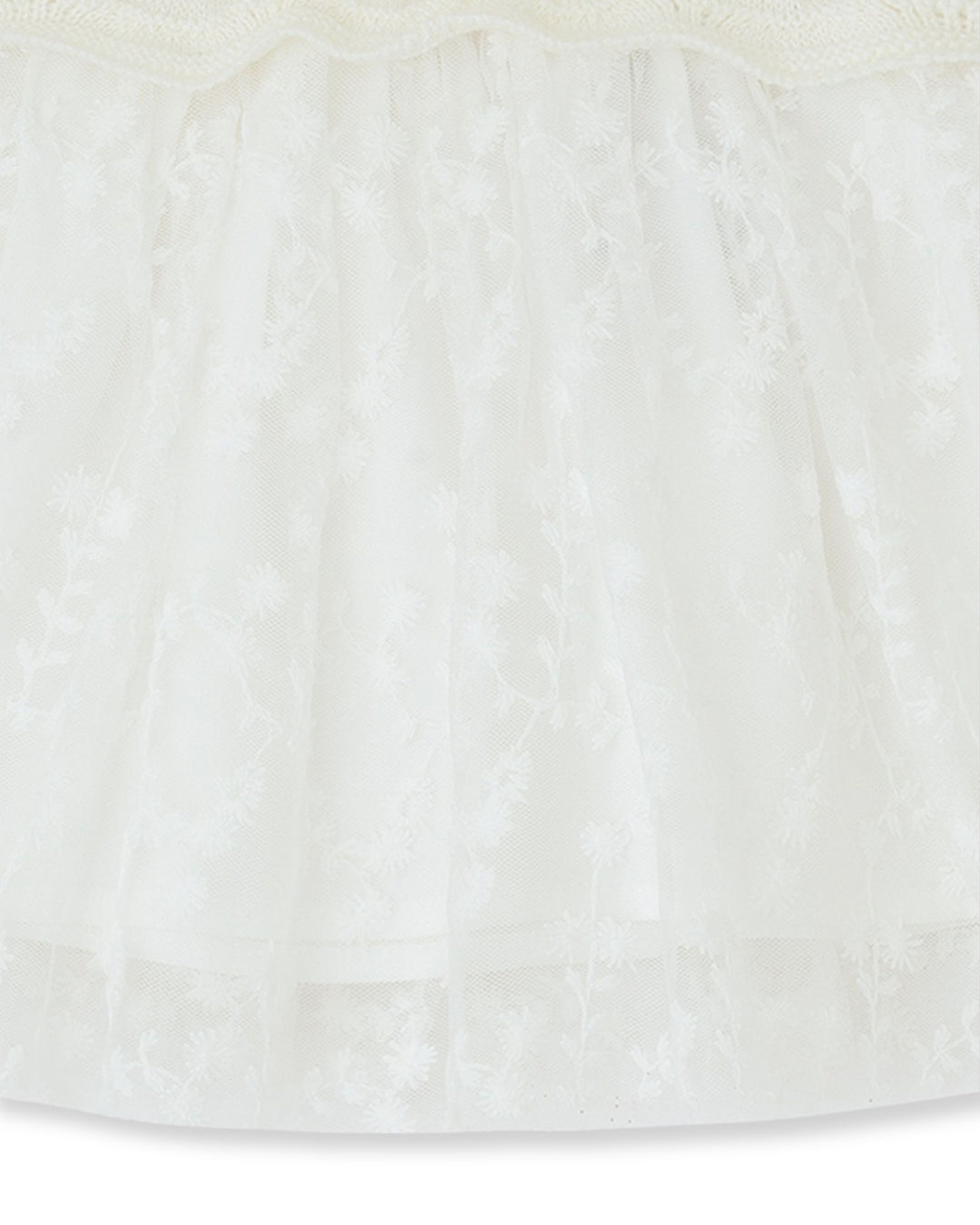 VESTIDO TRICOT Y TUL CRUDO CON LEOTARDOS