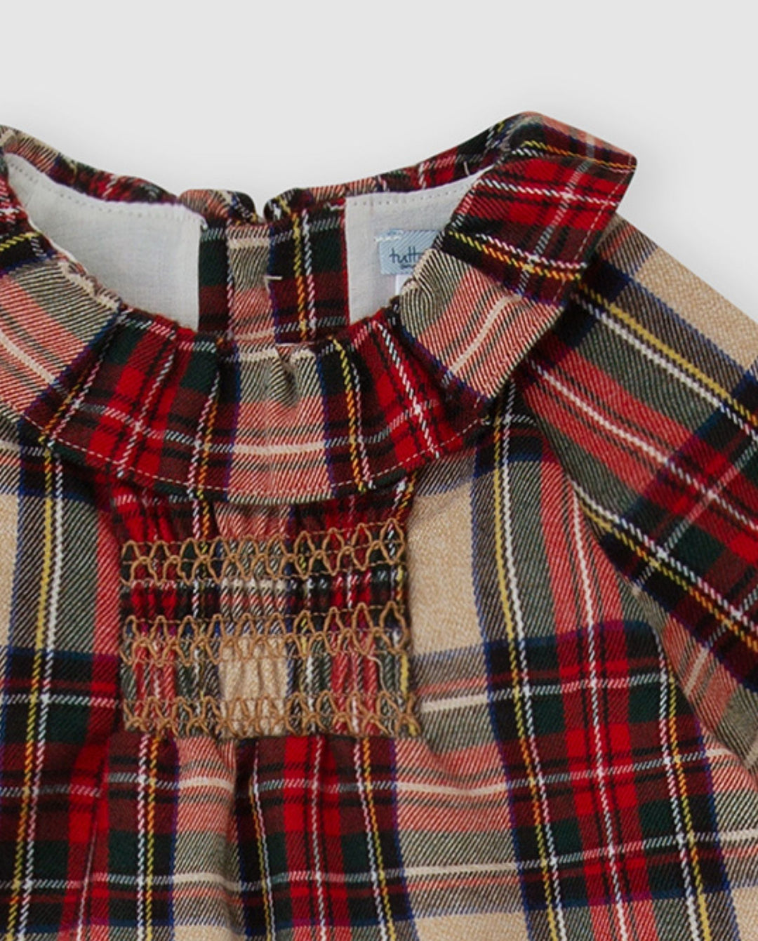 VESTIDO CON BRAGUITA CUADROS CON CALCETÍN BEBÉ