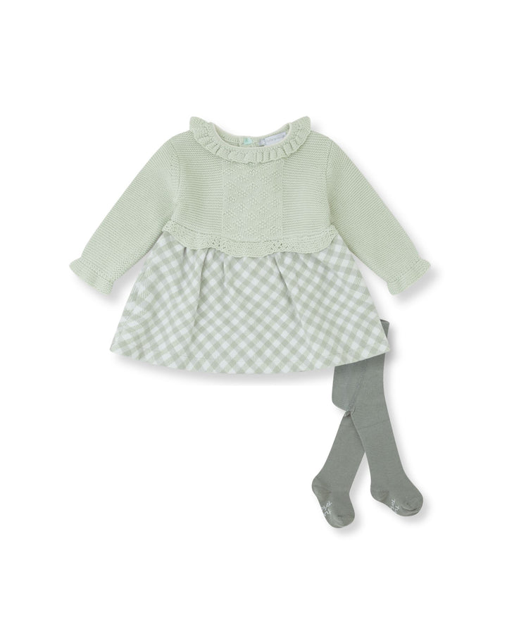 VESTIDO VICHY AGUAMARINA CON LEOTARDOS