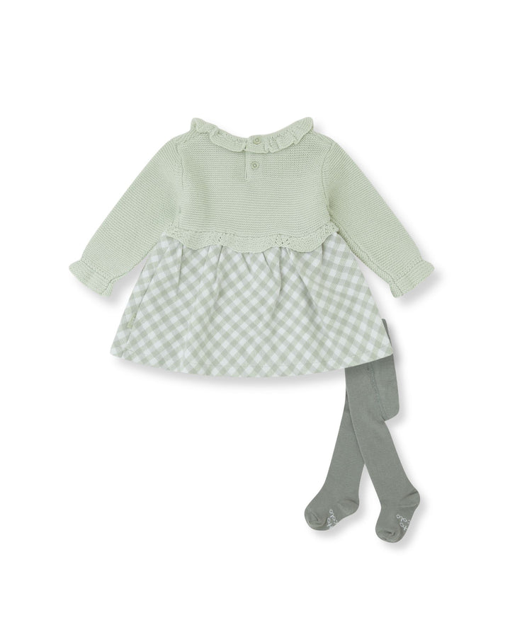 VESTIDO VICHY AGUAMARINA CON LEOTARDOS