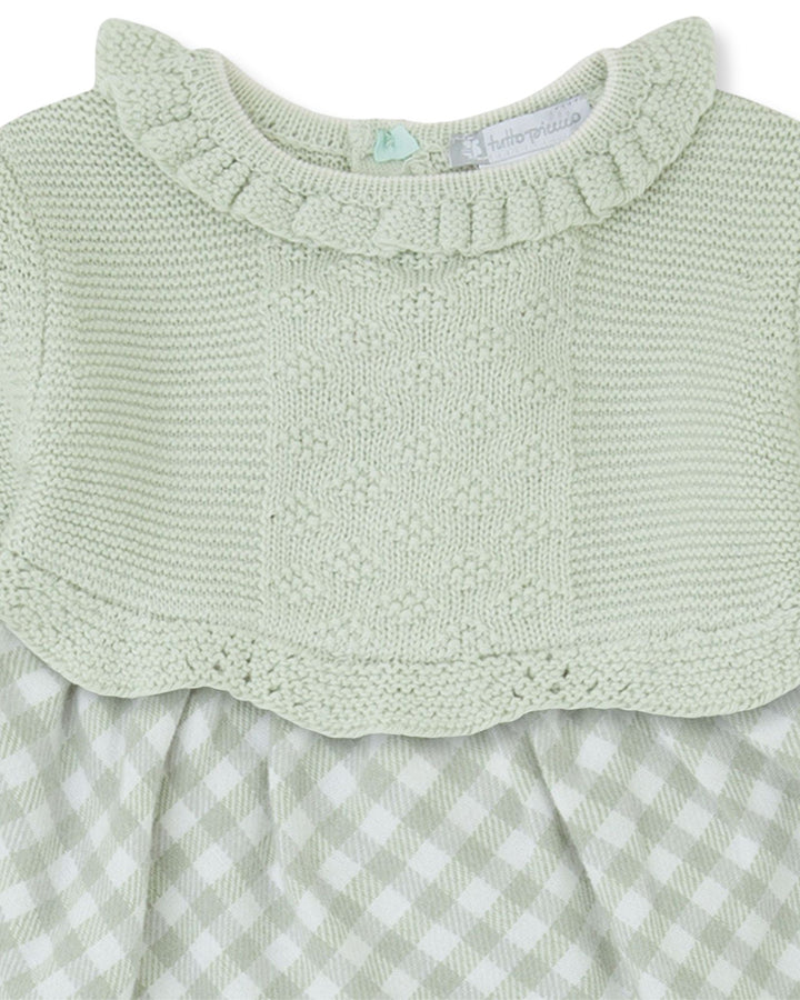 VESTIDO VICHY AGUAMARINA CON LEOTARDOS