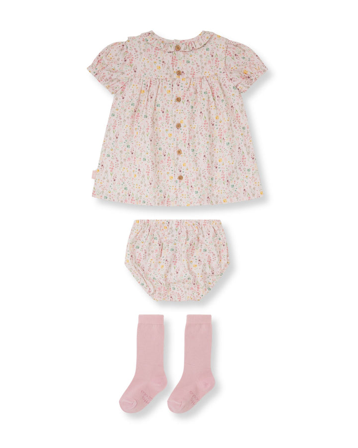 VESTIDO CON BRAGUITA Y CALCETINES PÉTALO