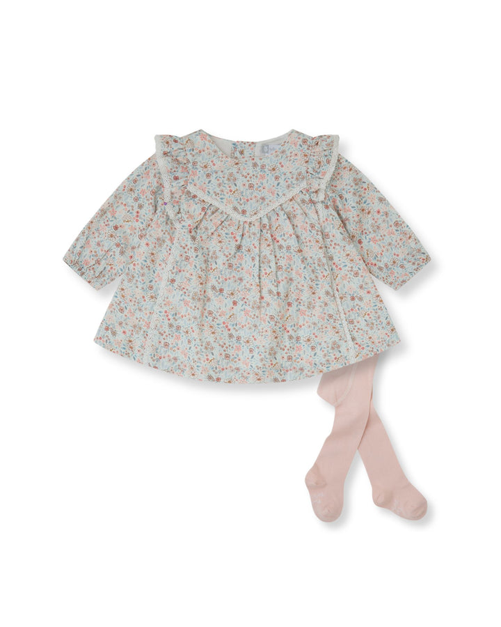 VESTIDO PÉTALO FLORES CON LEOTARDOS