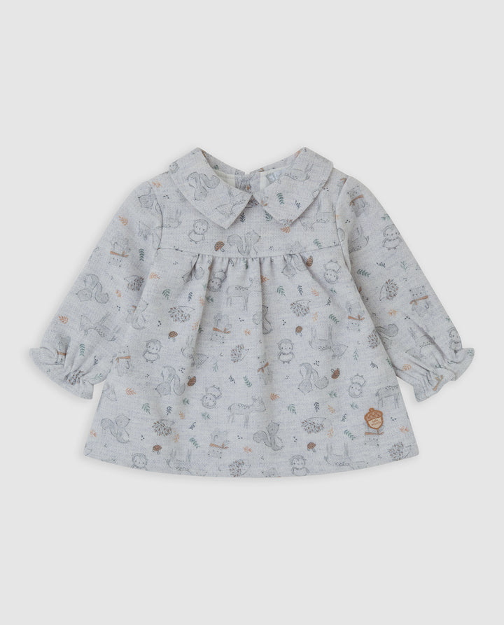 VESTIDO GRIS ARDILLAS CON LEOTARDOS