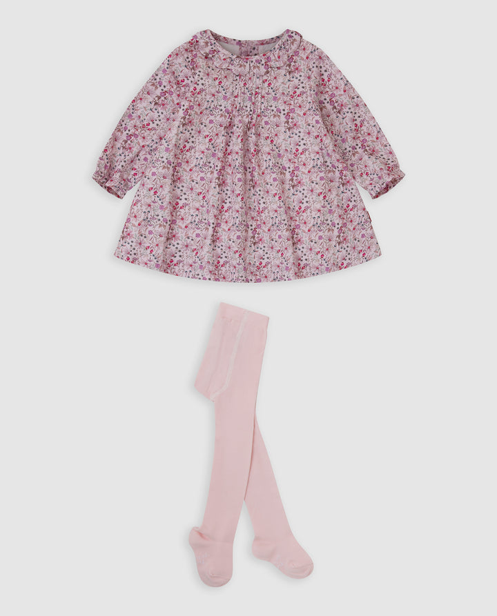 VESTIDO PÉTALO FLORES CON LEOTARDOS BEBÉ