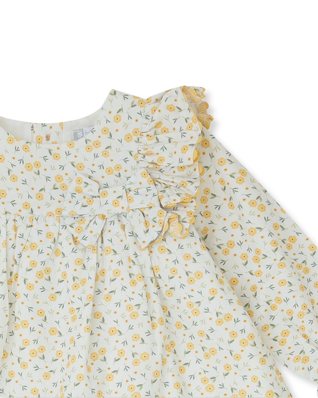 VESTIDO MOSTAZA FLORES CON CALCETINES