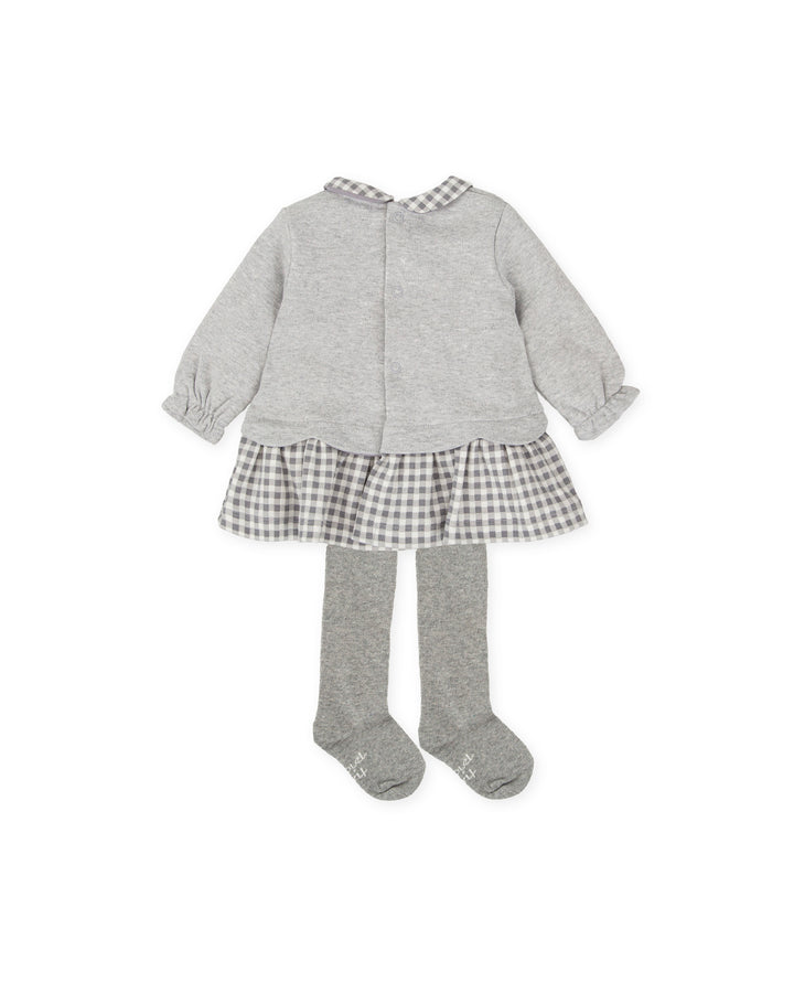 VESTIDO GRIS OVEJITA CON LEOTARDOS BEBÉ