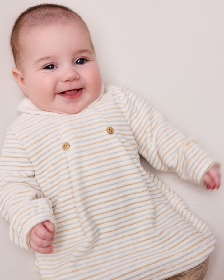 ABITO A RIGHE BIANCHE CON COLLANT