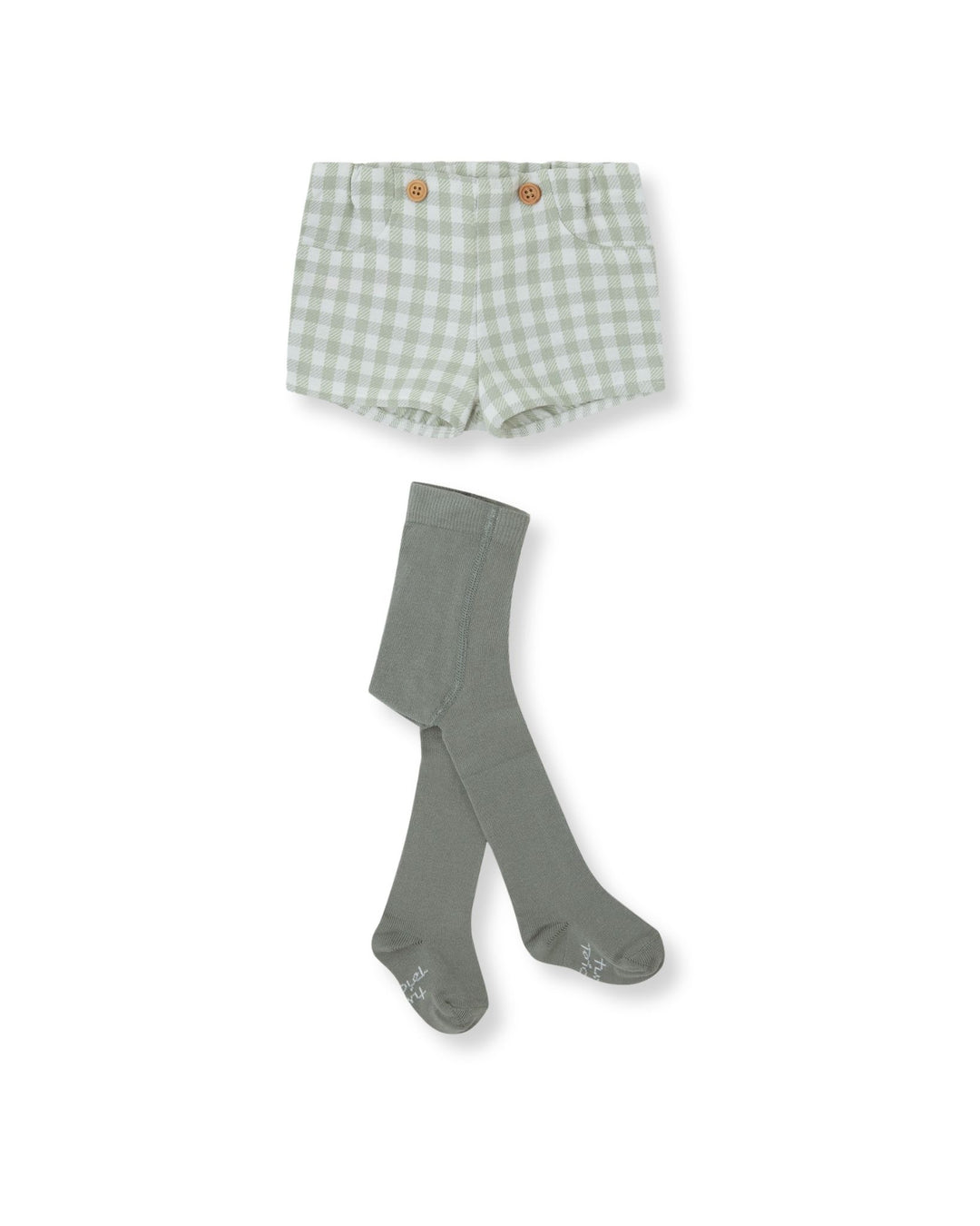 PANTALÓN BOMBACHO VICHY AGUAMARINA CON LEOTARDOS