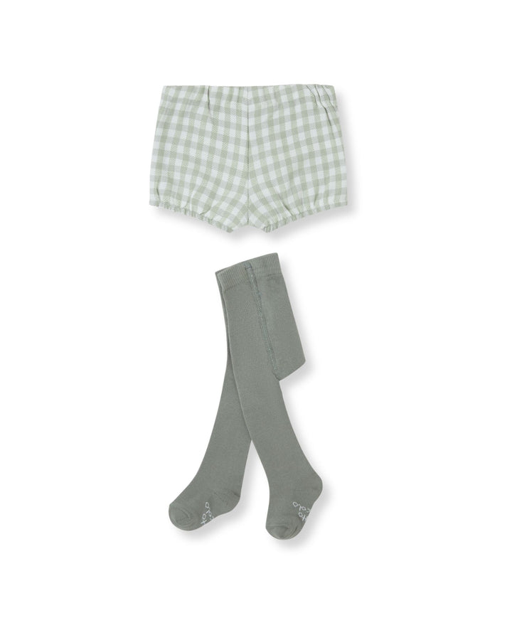 PANTALÓN BOMBACHO VICHY AGUAMARINA CON LEOTARDOS