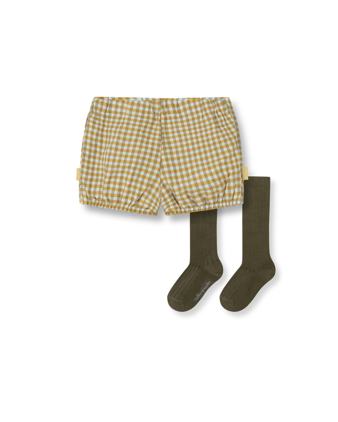 PANTALÓN BOMBACHO VICHY CAQUI CON CALCETINES
