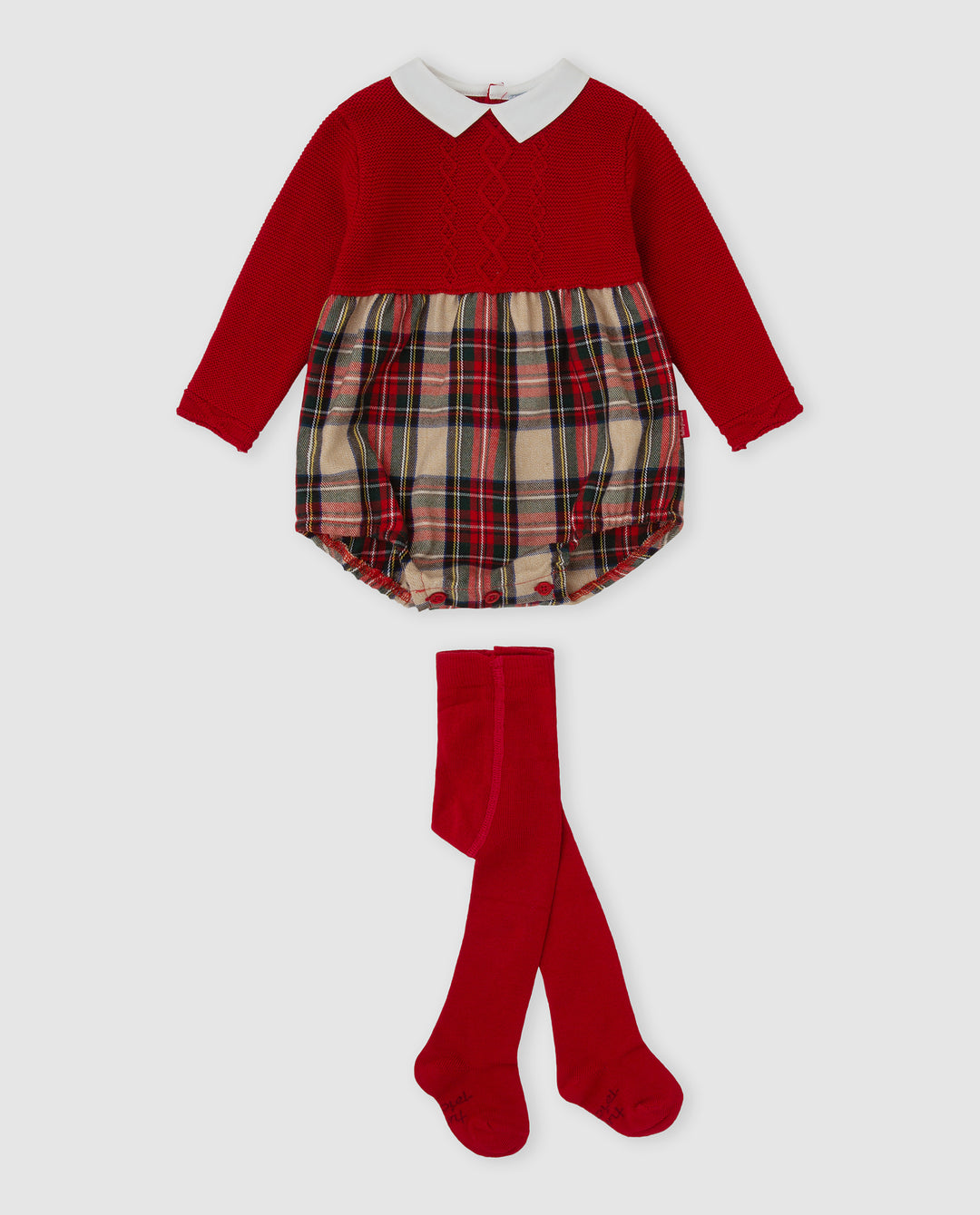PELELE TRICOT CUADROS CON LEOTARDOS BEBÉ