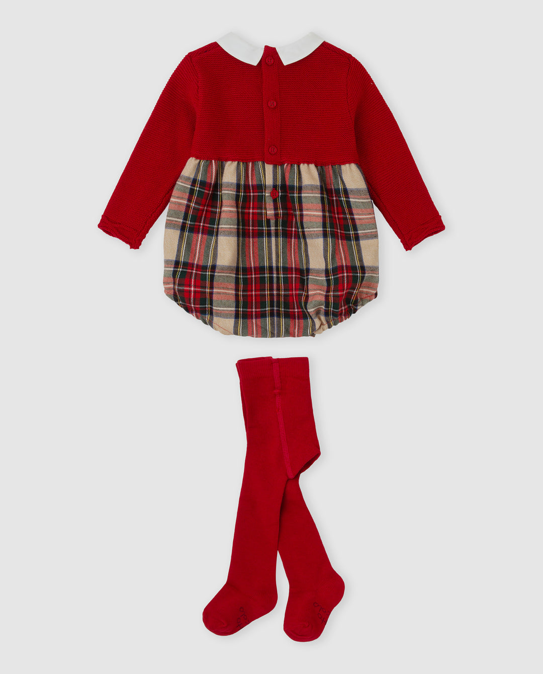 PELELE TRICOT CUADROS CON LEOTARDOS BEBÉ