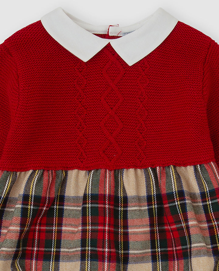 PELELE TRICOT CUADROS CON LEOTARDOS BEBÉ