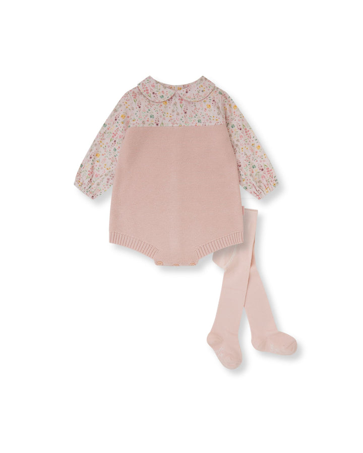 PELELE TRICOT PÉTALO CON LEOTARDOS