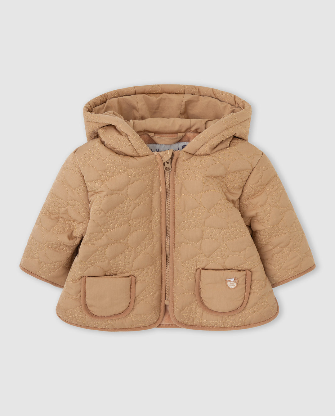 CHAQUETÓN CON CAPUCHA CAMEL BELLOTAS BEBÉ