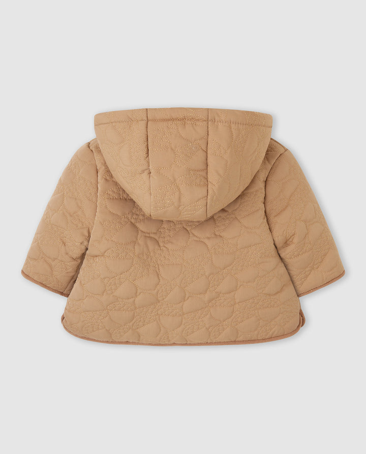 CHAQUETÓN CON CAPUCHA CAMEL BELLOTAS BEBÉ