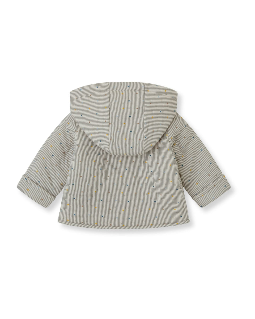 CHAQUETÓN CON CAPUCHA GRIS RAYAS