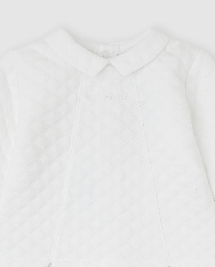 CONJUNTO 2 PZAS. ACOLCHADO BLANCO RECIÉN NACIDO