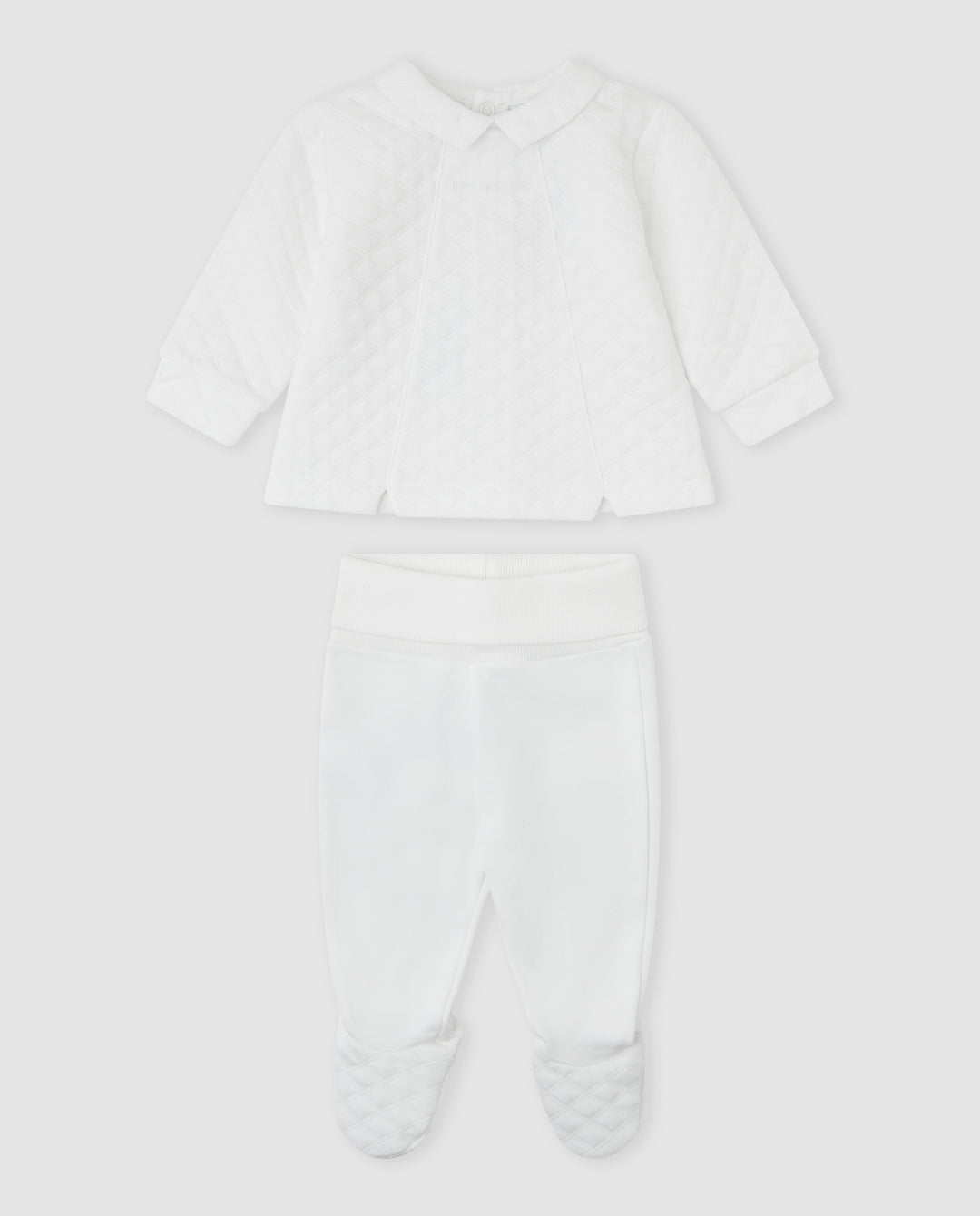 CONJUNTO 2 PZAS. ACOLCHADO BLANCO RECIÉN NACIDO