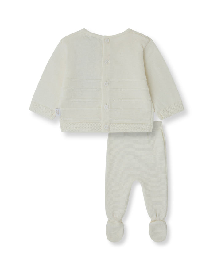 CONJUNTO 2 PZAS. TRICOT CRUDO