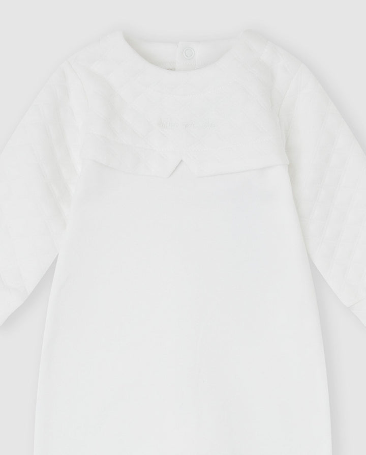 CONJUNTO 2 PZAS. ACOLCHADO BLANCO RECIÉN NACIDO