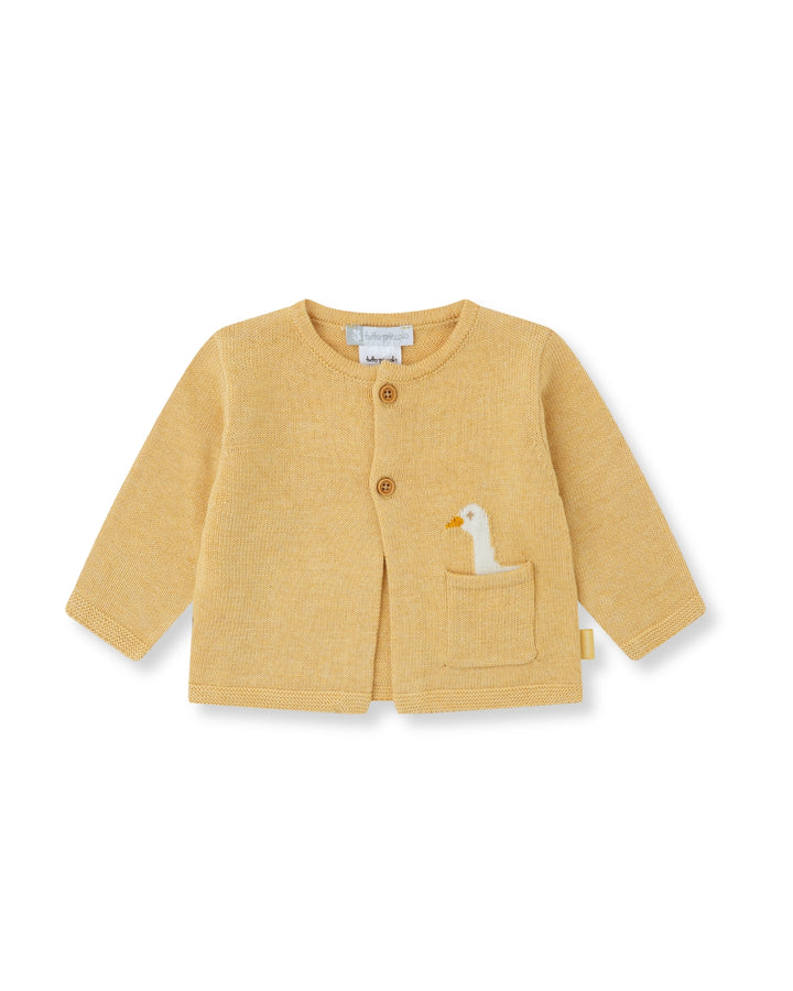 CHAQUETA TRICOT MOSTAZA PATO