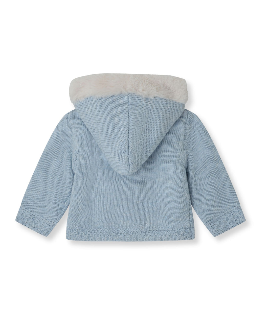 CHAQUETÓN TRICOT PORCELANA CON CAPUCHA