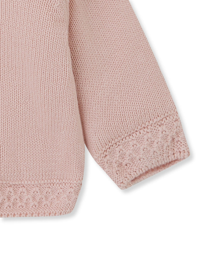 CHAQUETÓN TRICOT PÉTALO CON CAPUCHA