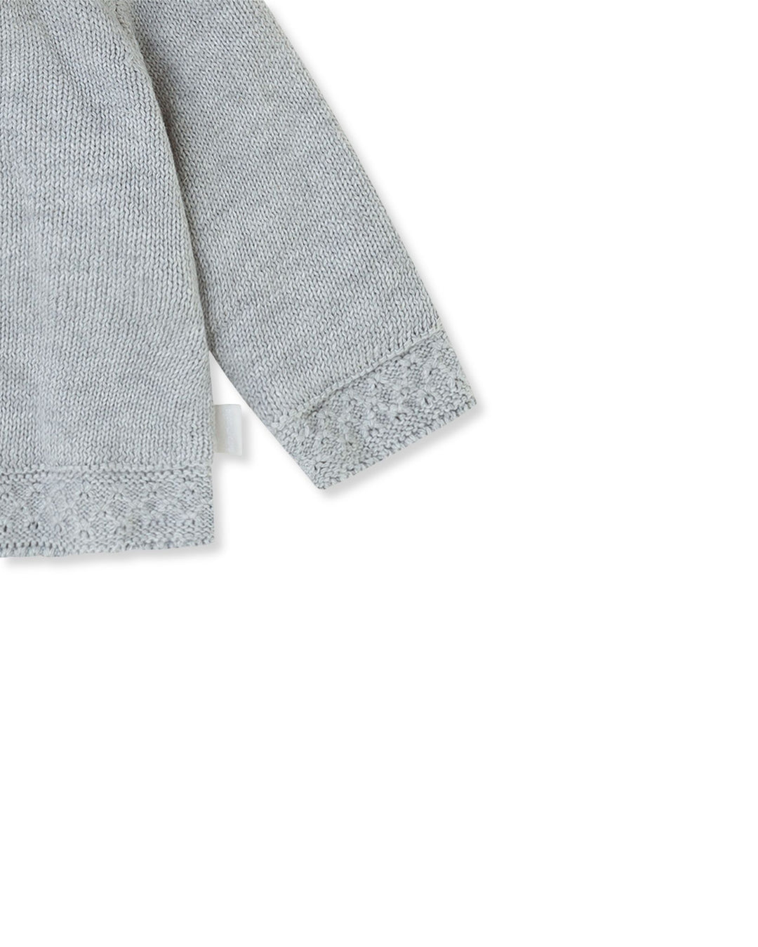 CHAQUETÓN TRICOT GRIS CON CAPUCHA