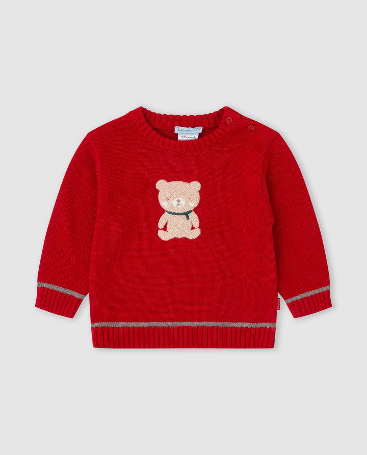 JERSEY TRICOT ROJO OSO BEBÉ