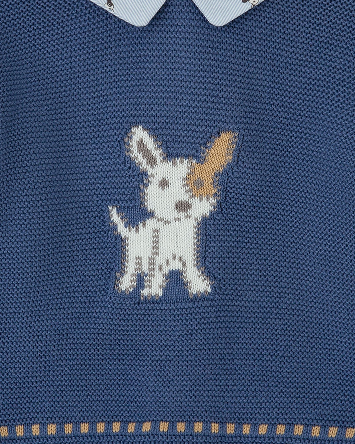 JERSEY TRICOT AZUL MARINO PERRITO