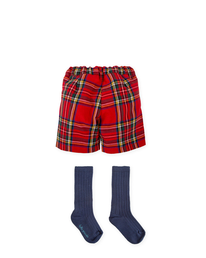 BERMUDA ROJO CON CALCETINES