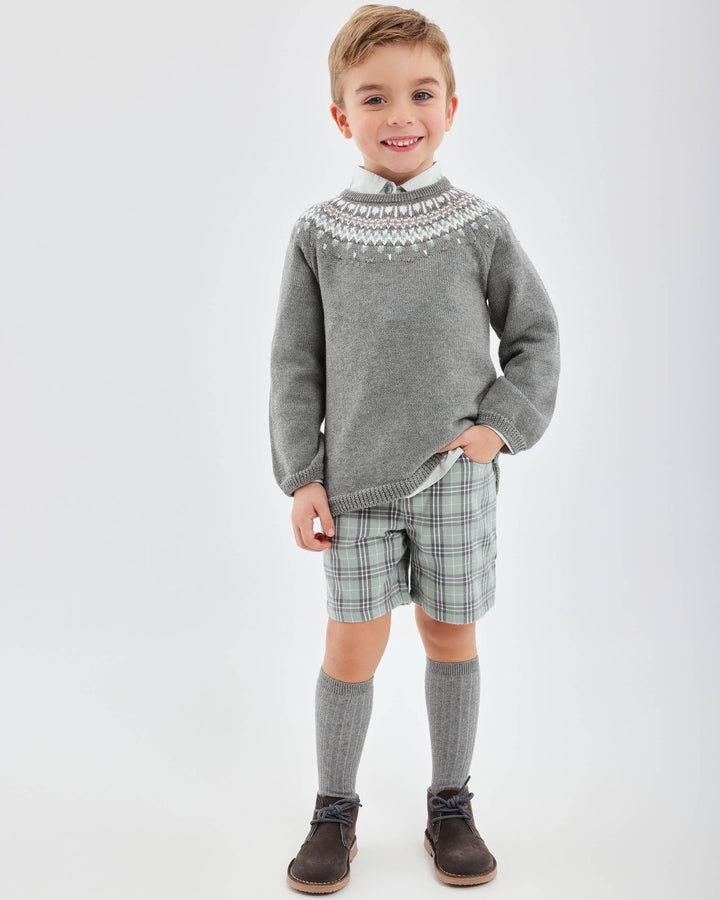 BERMUDA GRIS CON CALCETINES