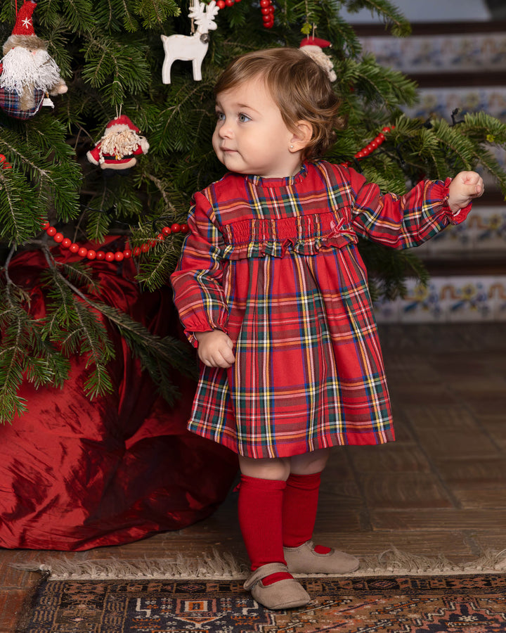 ABITO CON MUTANDINE ROSSE A QUADRI CON CALZINI