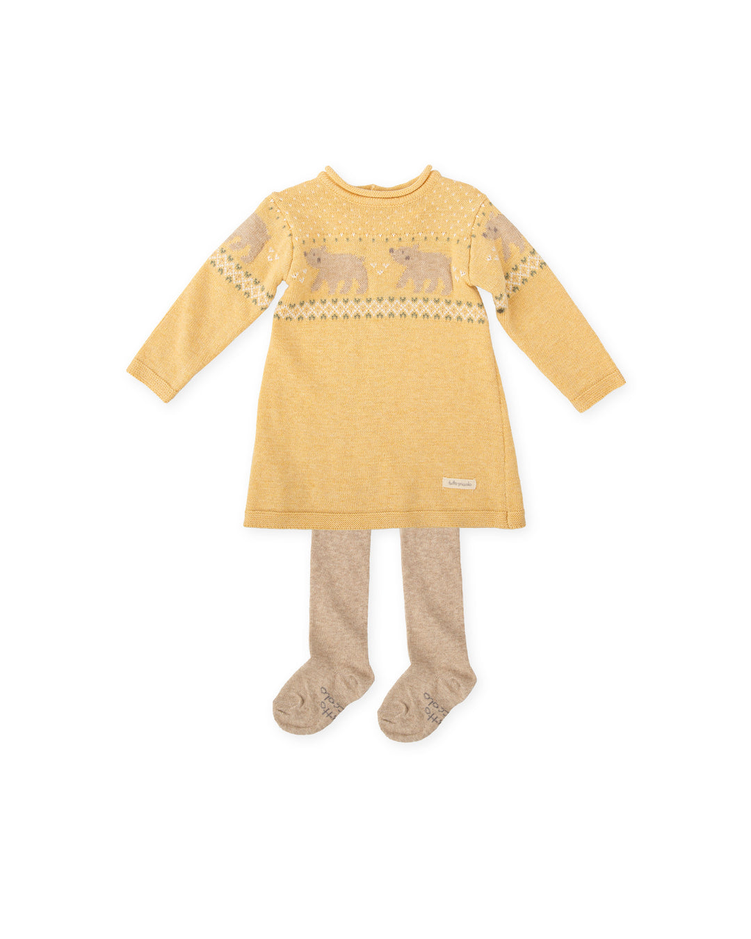 VESTIDO MOSTAZA CON LEOTARDOS