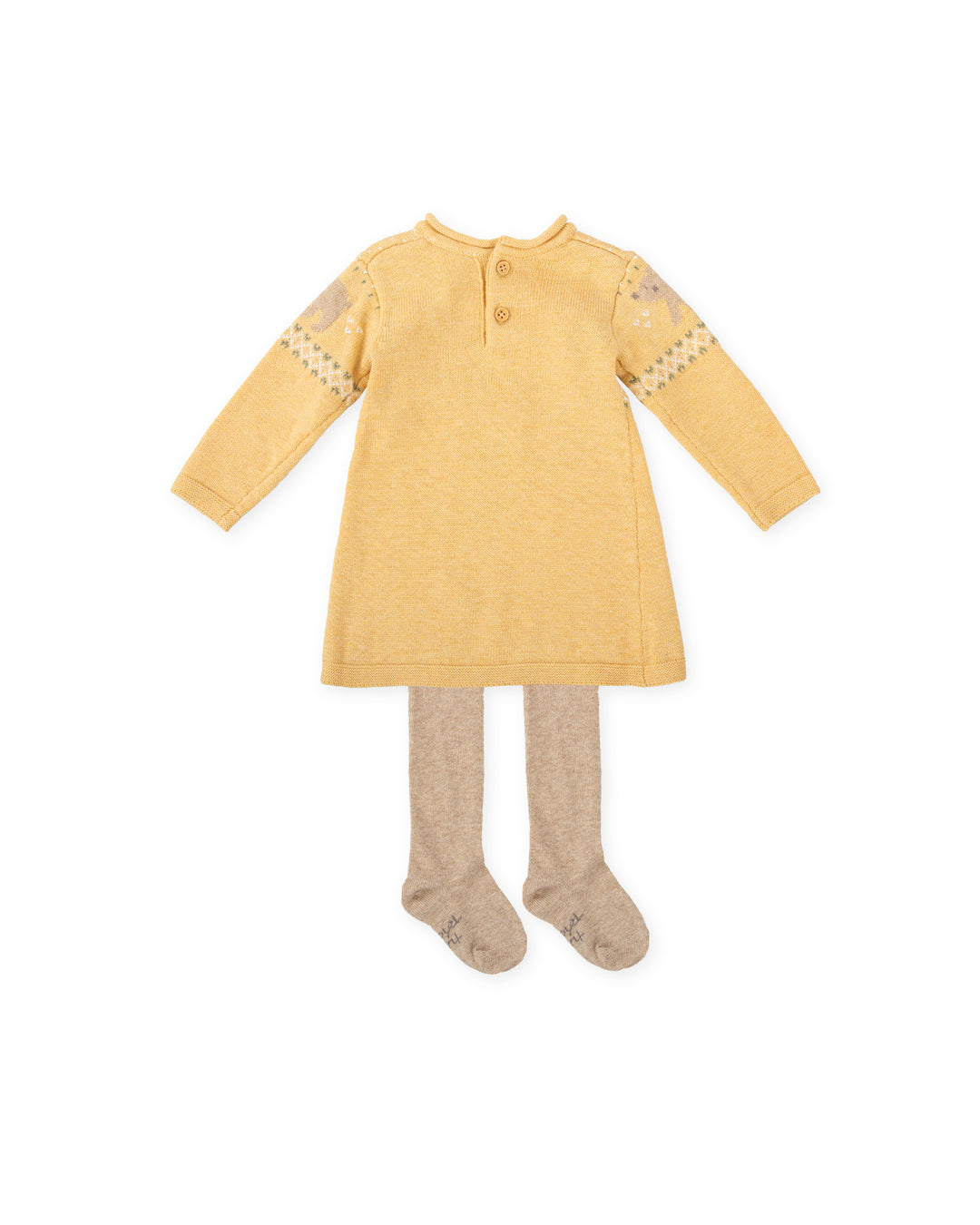 VESTIDO MOSTAZA CON LEOTARDOS