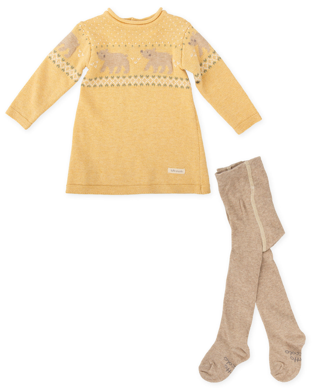 VESTIDO MOSTAZA CON LEOTARDOS