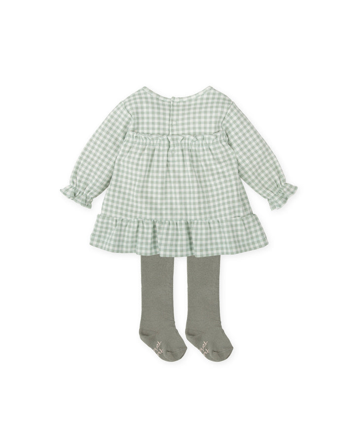 ABITO ACQUAMARINA A QUADRI CON COLLANT