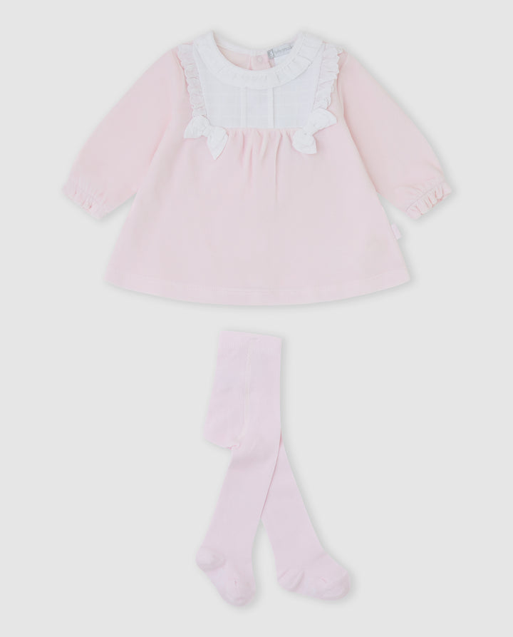 VESTIDO TUNDOSADO ROSA BEBÉ CON LEOTARDOS