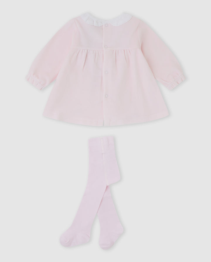 VESTIDO TUNDOSADO ROSA BEBÉ CON LEOTARDOS