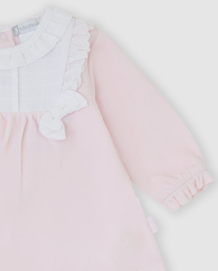 VESTIDO TUNDOSADO ROSA BEBÉ CON LEOTARDOS