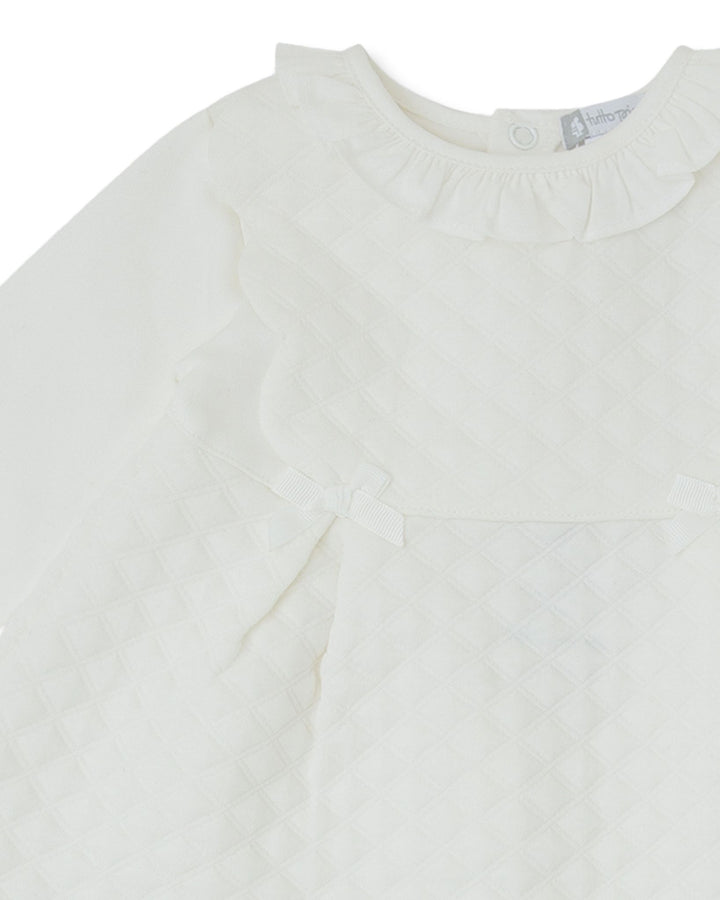 VESTIDO BLANCO ACOLCHADO CON LEOTARDOS