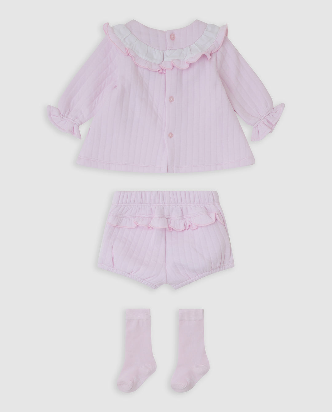 VESTIDO ACOLCHADO ROSA CON CALCETINES