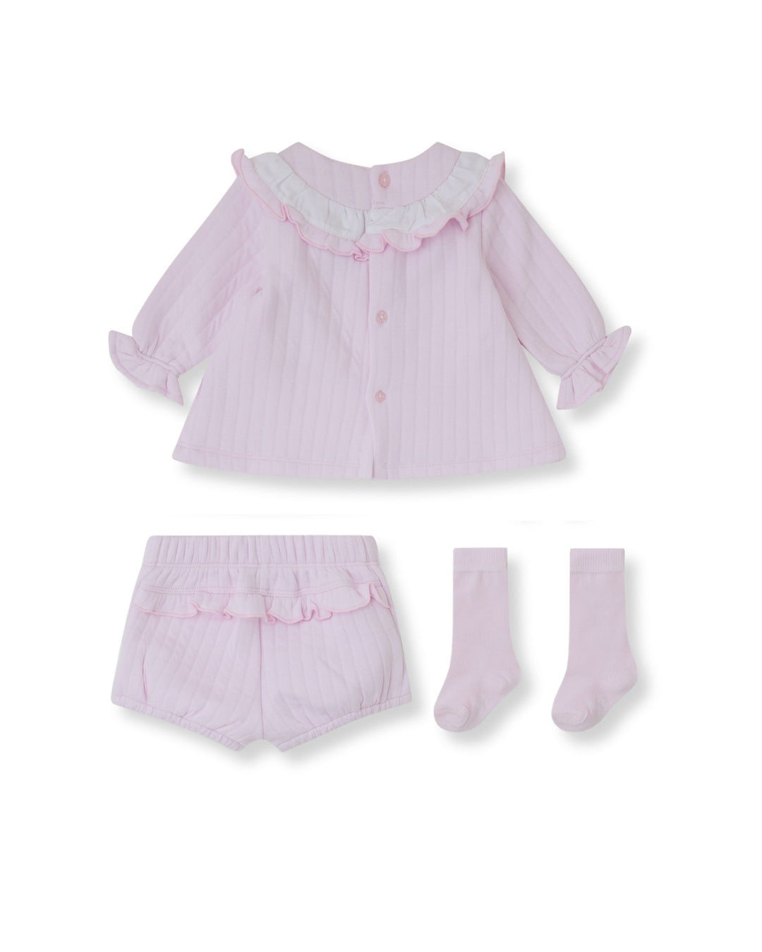 VESTIDO ACOLCHADO ROSA CON CALCETINES