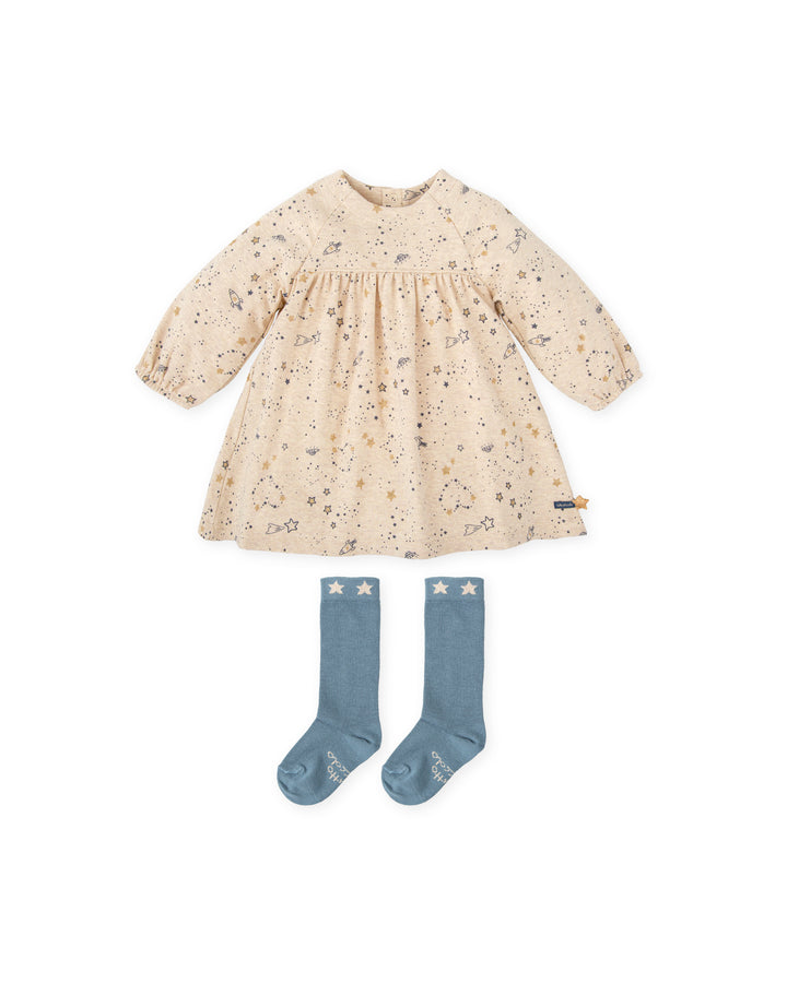 VESTIDO CRUDO CON CALCETINES