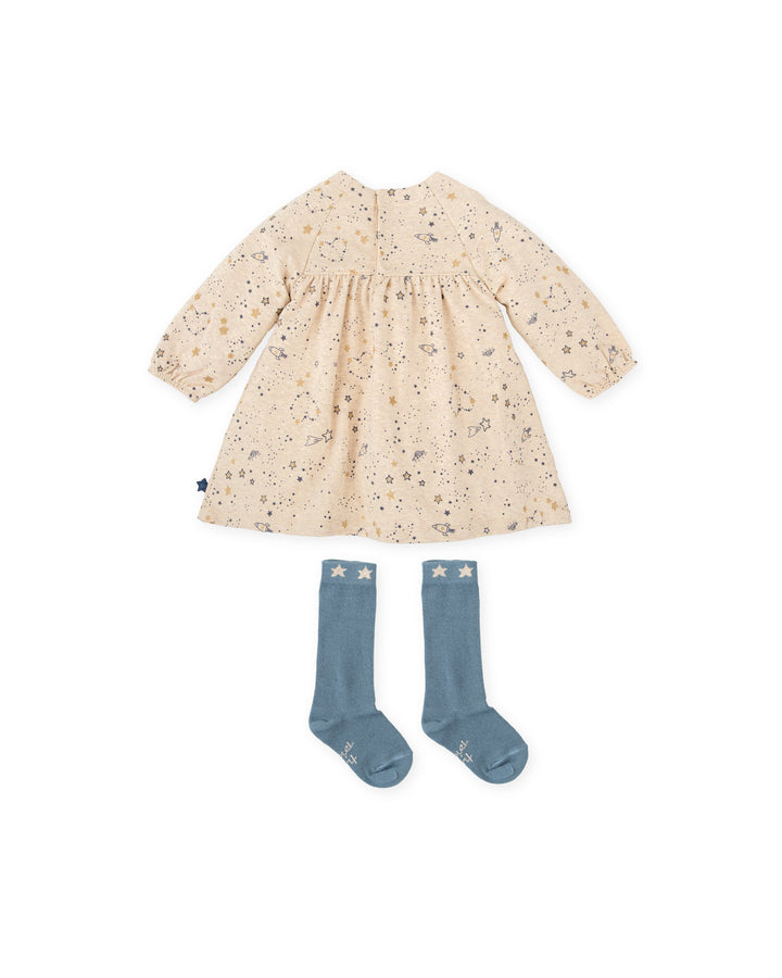 VESTIDO CRUDO CON CALCETINES