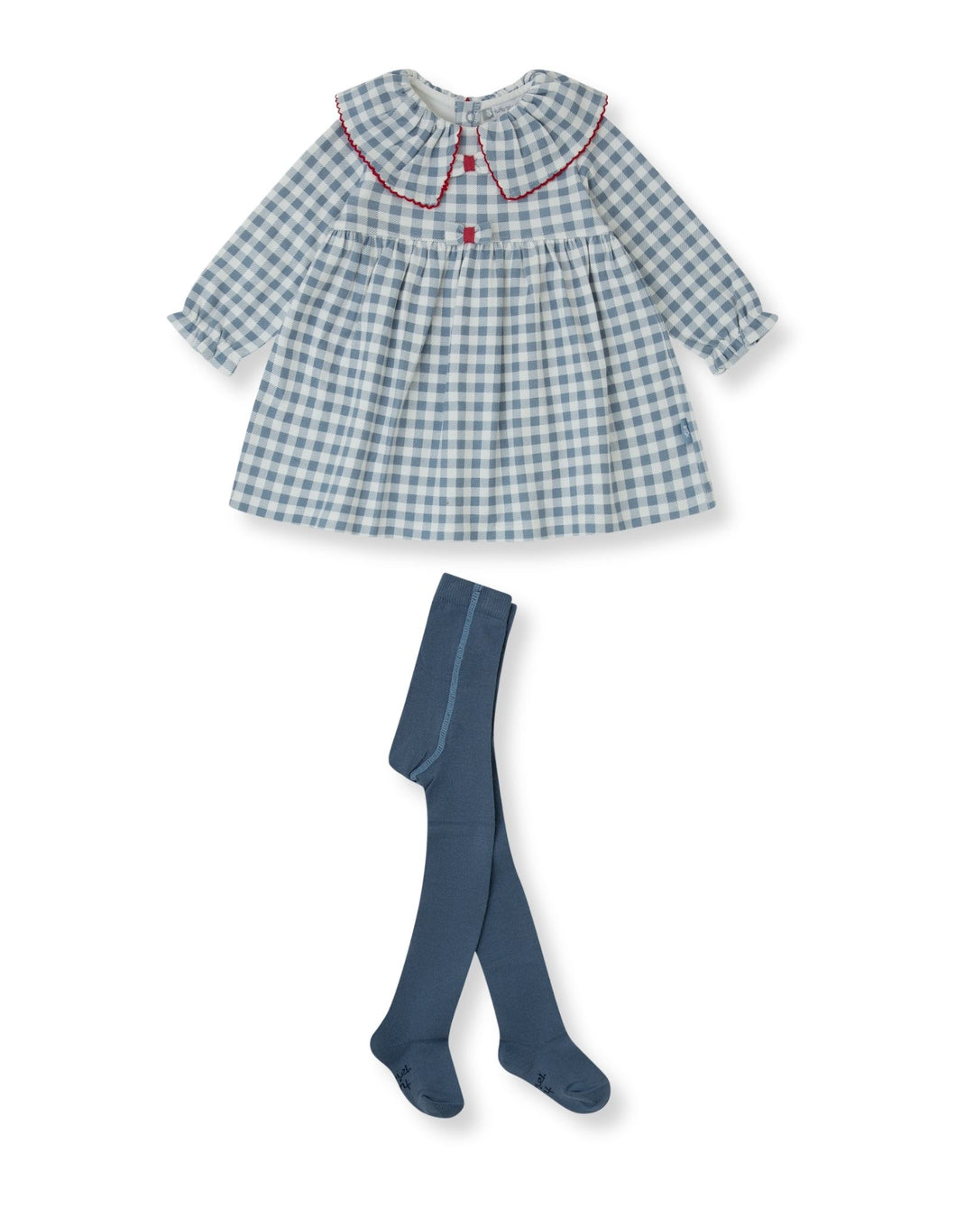 VESTIDO VICHY ÍNDIGO CON LEOTARDOS BEBÉ